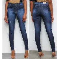 Calça Jeans Skinny Tks Estonada Puídos Cintura Alta Feminina - Preto em oferta na Zattini