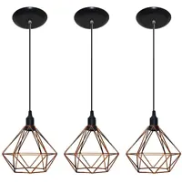 Kit com 03 Luminarias Pendente Aramado Modelo Diamante - Cobre em oferta na Amazon
