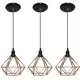 Kit com 03 Luminarias Pendente Aramado Modelo Diamante - Cobre em oferta