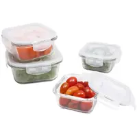 Jogo de Potes de Vidro Hermético Electrolux - com Tampa Quadrado A15969201 4 Peças em oferta na Magazine Luiza