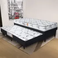 Box Conjugado Solteiro Espuma D28 Titan 88x155cm com Cama Auxiliar Liberatti em oferta na Magazine Luiza