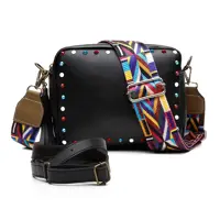 Bolsa Alice Monteiro Transversal Com Metais Feminina - Preto em oferta na Zattini