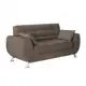 Sofás 2 Lugares Larissa Suede Castanho - LinoForte em oferta