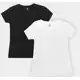 Kit Camiseta Básica Hering Manga Curta Feminina 2 Peças - Branco+Preto em oferta