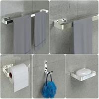 Imagem da promoção Kit Acessórios Para Banheiro Cromado 5 Peças - MetalCromo