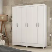Guarda Roupa Casal 6 Portas Falco Yescasa Branco em oferta na Casas Bahia