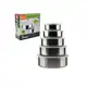 Conjunto de Pote de Inox com Tampa Plástica 5 Pecas em oferta