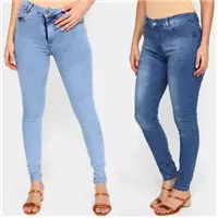 Imagem da promoção Kit 2 Calça Feminina Jeans Evidence Skinny Básica Cós Médio