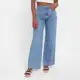 Calça Jeans Wide Leg Sawary Cintura Alta Feminina em oferta