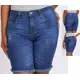 Bermuda Jeans Feminino Barra Desfiada em oferta