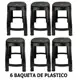Kit com 6 Banco Plástico Banqueta Suporta 100 KG Muito Versátil - N&A em oferta
