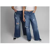 Imagem da promoção Calça Jeans Vista Magalu Wide Leg Barra Desfiada