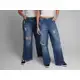 Calça Jeans Vista Magalu Wide Leg Barra Desfiada em oferta