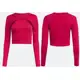 Blusa Curta Em Ribana Canelada Com Recortes No Busto Rosa em oferta