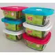 Conjunto de Pote de Vidro Marinex Facilita com Tampa Plástica Colorida 1 Litro com 6 Unidades em oferta