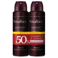 Kit Desodorante Antitranspirante Malbec (2 unidades) em oferta na Boticário