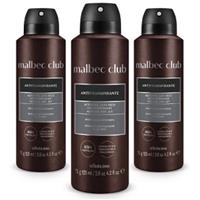 Imagem da promoção Combo Desodorante Antitranspirante Aerossol Malbec Club Intenso 75g (3 unidades)