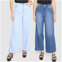 Imagem da promoção Kit Calça Jeans Wide Leg Grifle C/ 2 Peças Feminina