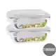Conjunto 2 Potes 1040ml Hermético Vidro Marmita Com 4 Travas - QUALITY-HOUSE em oferta