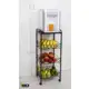 Fruteira de Chão 3 Andares Black c/ Rodinhas Tampo de Madeira - metaltru em oferta