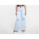 Calça Jeans Vista Magalu Wide Leg Puídos - Barra Desfiada em oferta