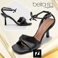 Sandália Beira Rio Salto Fino Amarração Feminina - Preto em oferta na Zattini