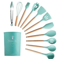 Imagem da promoção KIT de Utensílios Para Cozinha em Silicone e Bambu 12 Peças