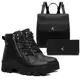 Bota Coturno Ziper Feminino Tratorado Carteira Mais Bolsa - Strong Cat em oferta