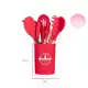 Jogo 12 Peças Utensílios Silicone Colher Espátula Vermelho - 4you em oferta