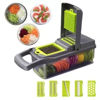 Imagem da promoção Fatiador de Legumes Cortador Inox Frutas Verduras Novo Nicer 11 em 1 Multifuncional - NLQT