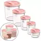 Kit 5 Potes De Mantimentos Plástico Com Tampa Porta Alimentos - Uninjet em oferta