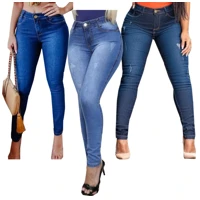 Imagem da promoção Kit 3 Calças Feminina Cintura Alta Lycra Jeans Com Lycra Elastano Cós Alto Até o Umbigo Modelagem Le