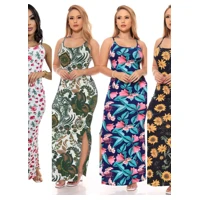 Imagem da promoção Vestido Floral Canelado Casual Versátil Feminino Nova Moda Alça