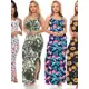 Vestido Floral Canelado Casual Versátil Feminino Nova Moda Alça em oferta