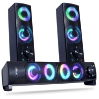 Imagem da promoção Caixa de Som SoundBar Pc Gamer Subwoofer P2 Led Rgb Tv Pc Notebook Celular Tablet