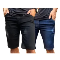 Imagem da promoção Kit 2 Bermudas Jeans Masculina Shorts Jeans Moda Casual Básica Elástano Direto da Fábrica - Primus