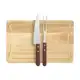 Kit Churrasco Com Tabua De Madeira Faca Garfo Peças Inox - Stolf em oferta