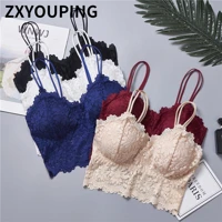 Imagem da promoção Topo De Tubo De Renda Sexy Sem Costura Sutiã V Push Up Sling Fio Para Mulheres Lingerie Jacquard Bor