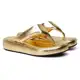 Sandália Papete Blogueira Feminina Flat Plataforma Dourada - Migliorini Calçados em oferta