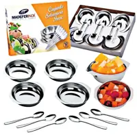 kit Conjunto Para Sobremesa 12 Peças Jogo De Taças Inox Gourmet com colher em oferta na Shopee