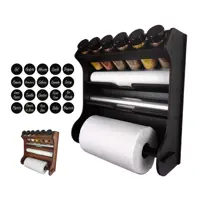 Porta Condimentos 6 Potes Para Parede com Porta Papel Toalha e Papel Alumínio. em oferta na Shopee