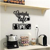 Imagem da promoção Kit Cantinho do Café 4 Peças 30cm Decoração Cozinha Mdf 3mm Decoração para Escritório