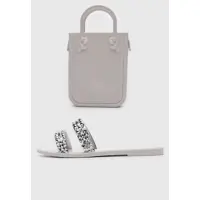 Kit 2Pçs Rasteira Melissa Bling Com Bolsa Prata em oferta na Dafiti