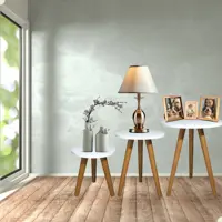 Trio Mesinhas Para Sala Lateral Pé Palito Retro Porta Decoração e Objeto em oferta na Shopee