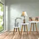 Trio Mesinhas Para Sala Lateral Pé Palito Retro Porta Decoração e Objeto em oferta
