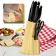 Kit Jogo de Facas Inox com Suporte de Madeira Faca Cozinha Churrasco Pão Conjunto de Facas com Cepo em oferta