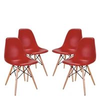 Imagem da promoção Conjunto 4 Cadeiras Eames Eiffel com pés de madeira - Preto - Travel Max