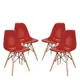 Conjunto 4 Cadeiras Eames Eiffel com pés de madeira - Preto - Travel Max em oferta