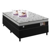 Imagem da promoção Cama Box Casal (Box + Colchão) Gazin de Mola - Ensacada 59cm de Altura + 2 Travesseiros Ortobom