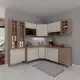Cozinha Modulada Completa Fidelitá Paris 7 Peças 410cm 16 Portas 3 Gavetas Com Tampo Nogal/Salinas em oferta